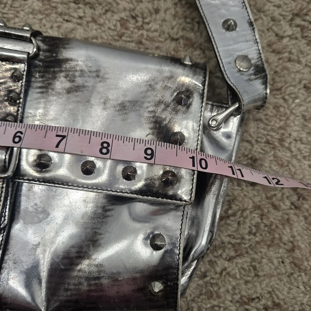 Le Silla Silver Distressed Studded Women's Bag